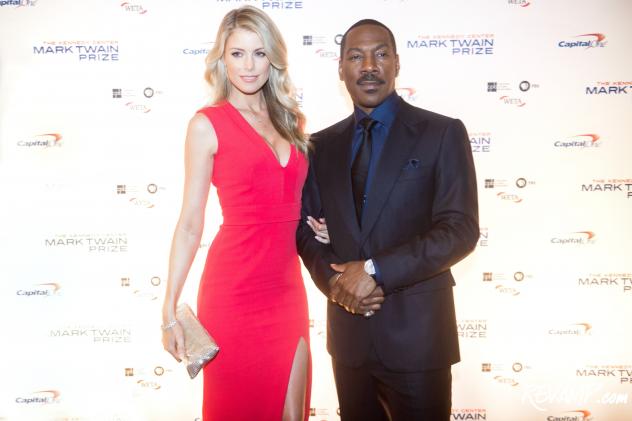 2015 Mark Twain Prize for American Humor Honoree Eddie Murphy and actress Paige Butcher.